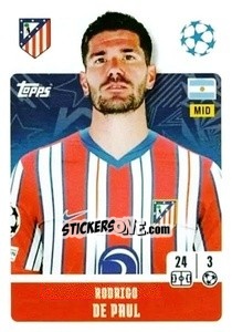 Sticker Rodrigo De Paul - UEFA Champions League 2024-2025
 n. 95 - Topps