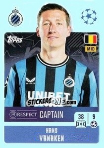 Sticker Hans Vanaken (Captain) - UEFA Champions League 2024-2025
 n. 149 - Topps