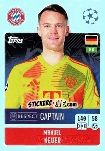 Sticker Manuel Neuer (Captain) - UEFA Champions League 2024-2025
 n. 173 - Topps