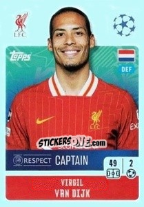 Sticker Virgil Van Dijk (Captain) - UEFA Champions League 2024-2025
 n. 260 - Topps