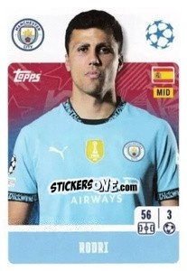 Sticker Rodri - UEFA Champions League 2024-2025
 n. 277 - Topps