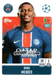 Sticker Nuno Mendes - UEFA Champions League 2024-2025
 n. 287 - Topps