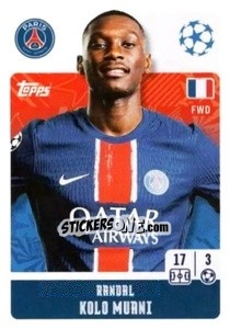 Sticker Randal Kolo Muani - UEFA Champions League 2024-2025
 n. 293 - Topps