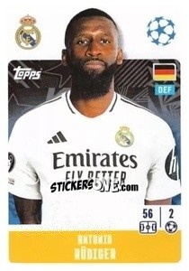 Sticker Antonio Rüdiger - UEFA Champions League 2024-2025
 n. 322 - Topps