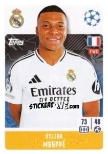 Sticker Kylian Mbappé - UEFA Champions League 2024-2025
 n. 327 - Topps
