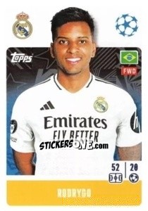 Sticker Rodrygo - UEFA Champions League 2024-2025
 n. 328 - Topps