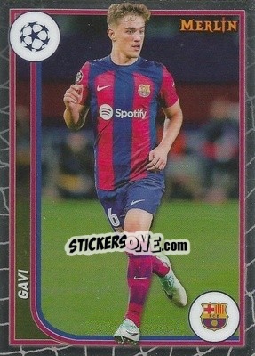 Sticker Gavi - Chrome UEFA Club Competitions 2023-2024
 n. 38 - Topps Merlin