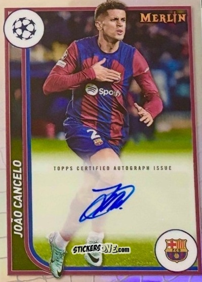 Sticker Joao Cancelo - Chrome UEFA Club Competitions 2023-2024
 n. AU-JC - Topps Merlin