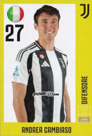 Figurina Andrea Cambiaso - Juventus 2024-2025 n. 12 - Euro Publishing