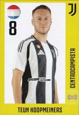 Figurina Teun Koopmeiners - Juventus 2024-2025 n. 17 - Euro Publishing