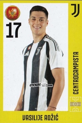 Figurina Vasilize Adzic - Juventus 2024-2025 n. 19 - Euro Publishing
