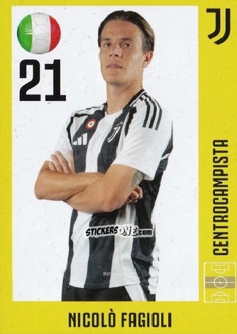 Cromo Nicolò Fagioli - Juventus 2024-2025 n. 22 - Euro Publishing