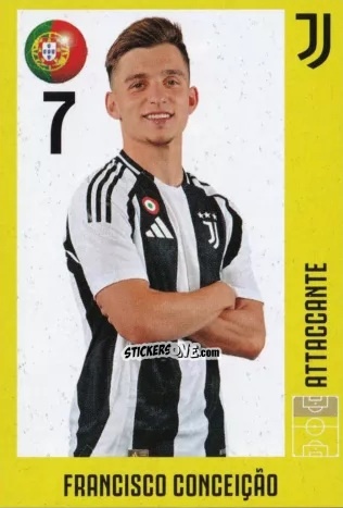 Figurina Francisco Conceicao - Juventus 2024-2025 n. 24 - Euro Publishing