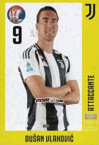 Figurina Dusan Vlahovic - Juventus 2024-2025 n. 25 - Euro Publishing
