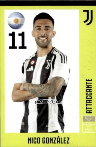 Sticker Nico Gonzalez - Juventus 2024-2025 n. 27 - Euro Publishing