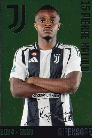 Cromo Pierre Kalulu - Juventus 2024-2025 n. J8 - Euro Publishing