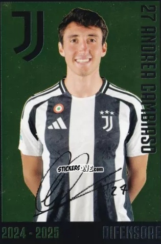 Sticker Andrea Cambiaso - Juventus 2024-2025 n. J9 - Euro Publishing