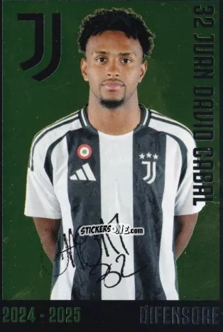 Figurina Juan David Cabal - Juventus 2024-2025 n. J10 - Euro Publishing