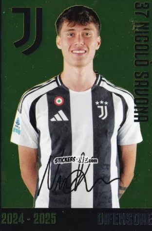 Figurina Nicolo' Savona - Juventus 2024-2025 n. J11 - Euro Publishing