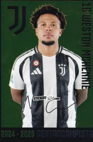Sticker Weston Mckennie - Juventus 2024-2025 n. J15 - Euro Publishing