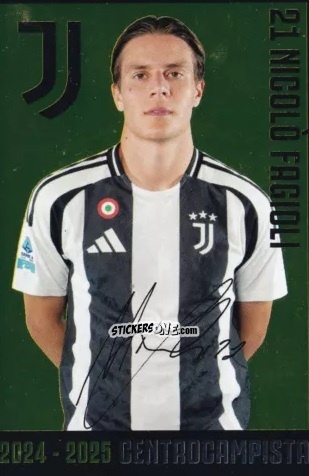 Sticker Nicolò Fagioli - Juventus 2024-2025 n. J19 - Euro Publishing