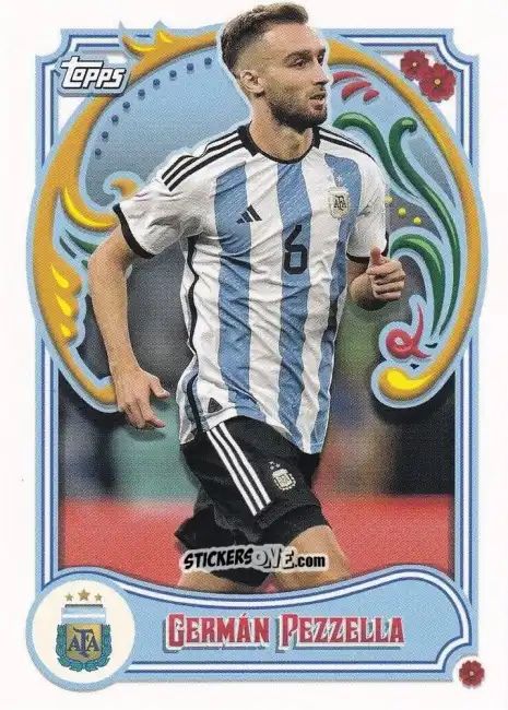 Cromo German Pezzella - Argentina Fileteado 2023
 n. 6 - Topps