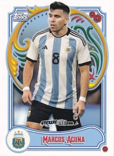 Cromo Marcos Acuña - Argentina Fileteado 2023
 n. 11 - Topps