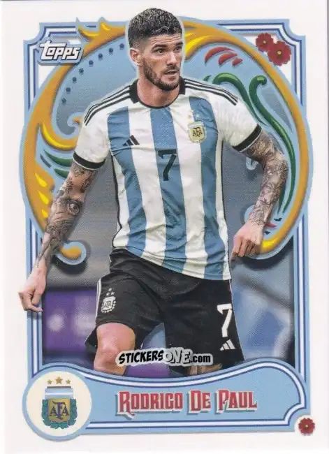 Cromo Rodrigo de Paul - Argentina Fileteado 2023
 n. 14 - Topps