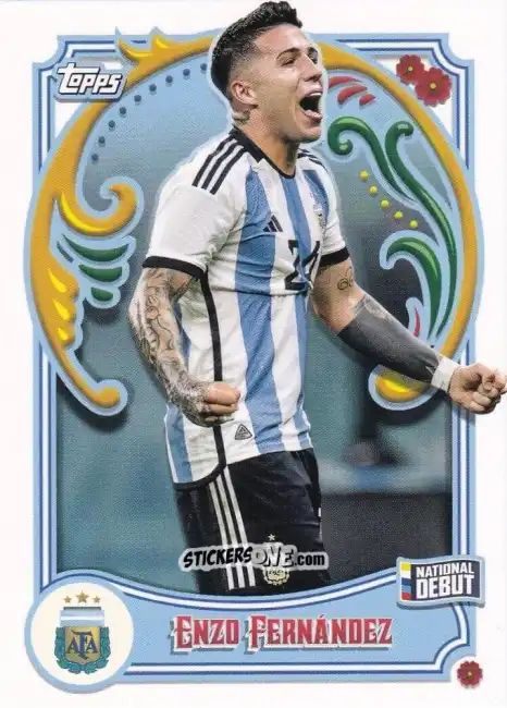 Cromo Enzo Fernández - Argentina Fileteado 2023
 n. 17 - Topps