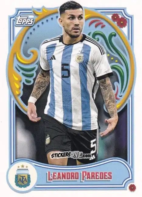 Sticker Leandro Paredes - Argentina Fileteado 2023
 n. 19 - Topps