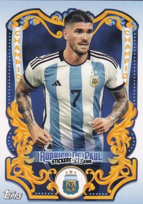 Cromo Rodrigo de Paul - Argentina Fileteado 2023
 n. CH-2 - Topps