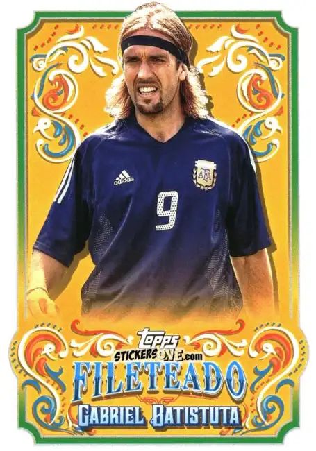 Cromo Gabriel Batistuta - Argentina Fileteado 2023
 n. FT-11 - Topps
