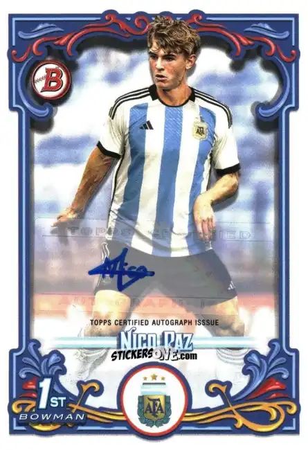 Sticker Nico Paz - Argentina Fileteado 2023
 n. 34au - Topps