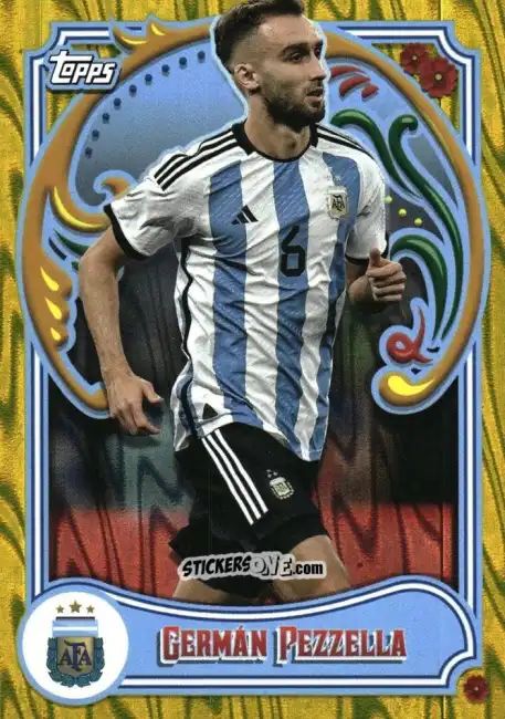 Cromo German Pezzella - Argentina Fileteado 2023
 n. 6y - Topps