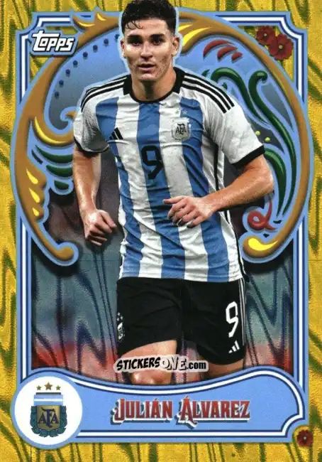 Cromo Julián Álvarez - Argentina Fileteado 2023
 n. 24y - Topps