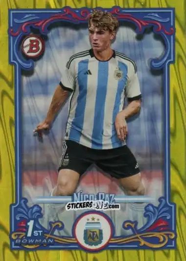 Sticker Nico Paz - Argentina Fileteado 2023
 n. 34y - Topps