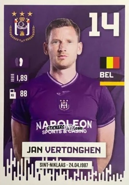 Sticker Jan Vertonghen - Belgian Pro League 2024-2025
 n. 4 - Panini
