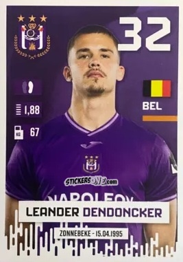 Sticker Leander Dendoncker - Belgian Pro League 2024-2025
 n. 12 - Panini