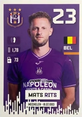 Sticker Mats Rits - Belgian Pro League 2024-2025
 n. 13 - Panini