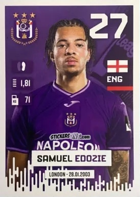 Figurina Samuel Edozie - Belgian Pro League 2024-2025
 n. 17 - Panini