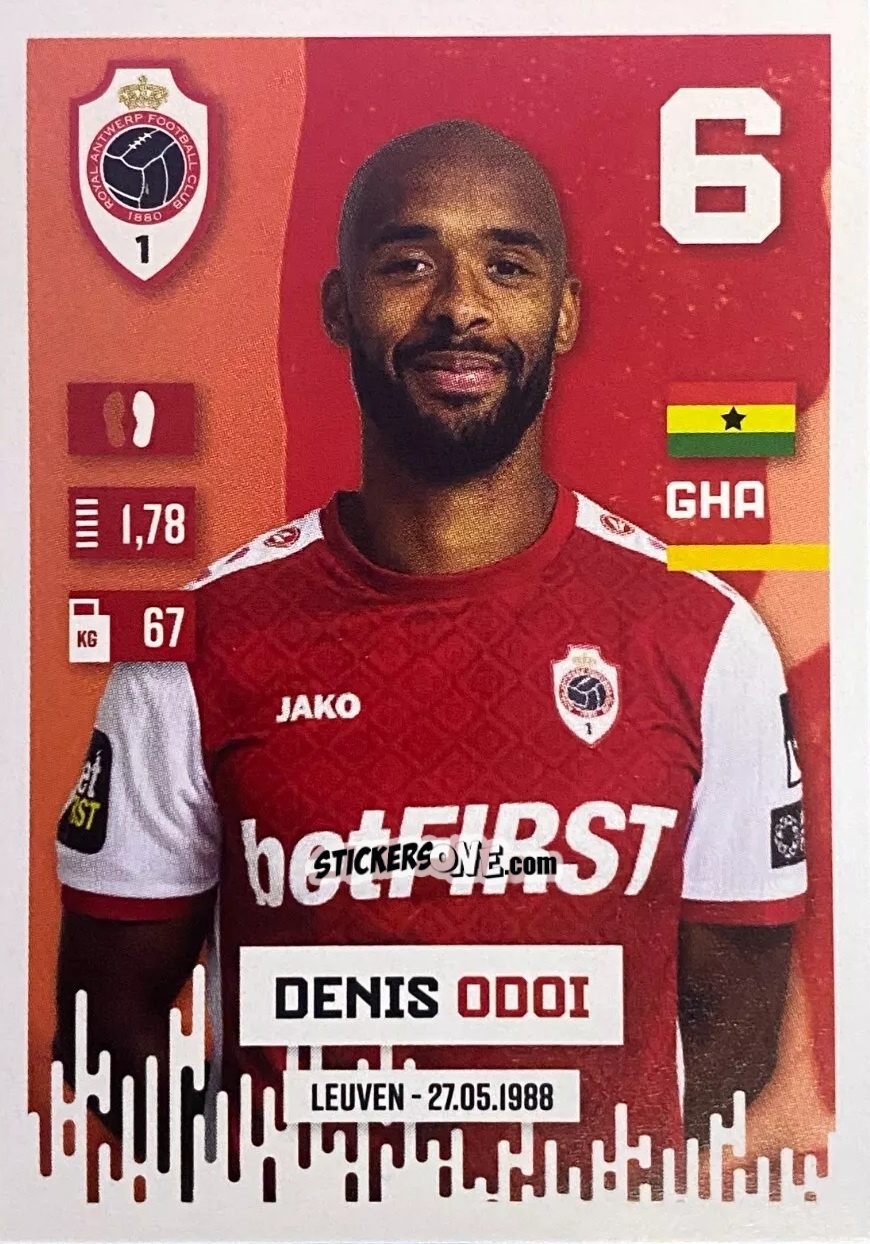 Sticker Denis Odoi - Belgian Pro League 2024-2025
 n. 35 - Panini