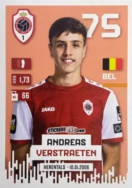 Sticker Andreas Verstraeten - Belgian Pro League 2024-2025
 n. 42 - Panini