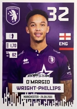 Sticker D'Margio Wright-Phillips - Belgian Pro League 2024-2025
 n. 71 - Panini
