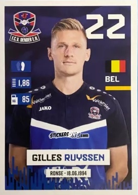 Sticker Gilles Ruyssen - Belgian Pro League 2024-2025
 n. 166 - Panini