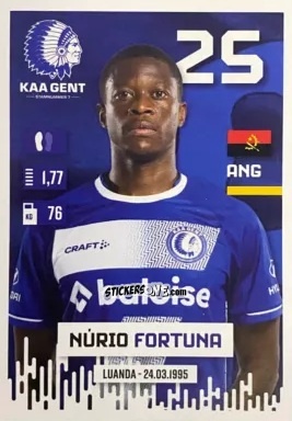 Sticker Núrio Fortuna - Belgian Pro League 2024-2025
 n. 214 - Panini