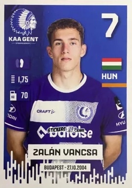 Sticker Zalán Vancsa - Belgian Pro League 2024-2025
 n. 227 - Panini