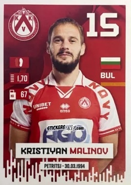 Sticker Kristiyan Malinov - Belgian Pro League 2024-2025
 n. 249 - Panini