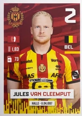 Sticker Jules Van Cleemput - Belgian Pro League 2024-2025
 n. 267 - Panini