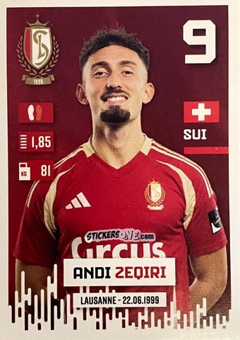 Cromo Andi Zeqiri - Belgian Pro League 2024-2025
 n. 359 - Panini
