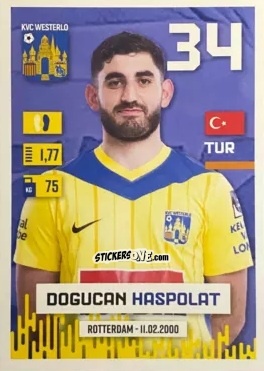Sticker Doğucan Haspolat - Belgian Pro League 2024-2025
 n. 404 - Panini